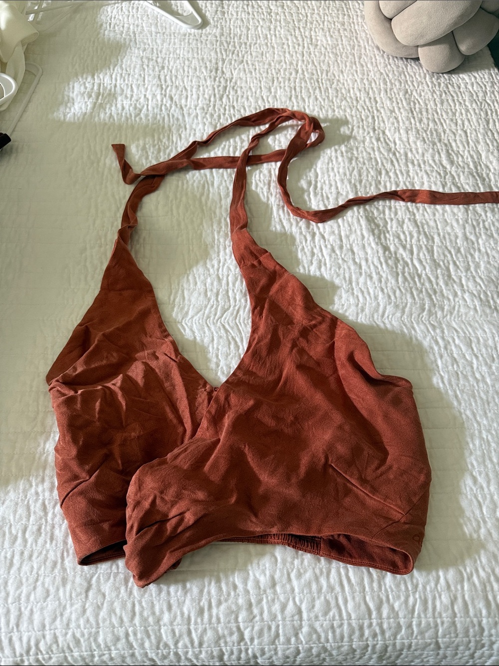 ADAY Rust Halter Wrap Crop Top